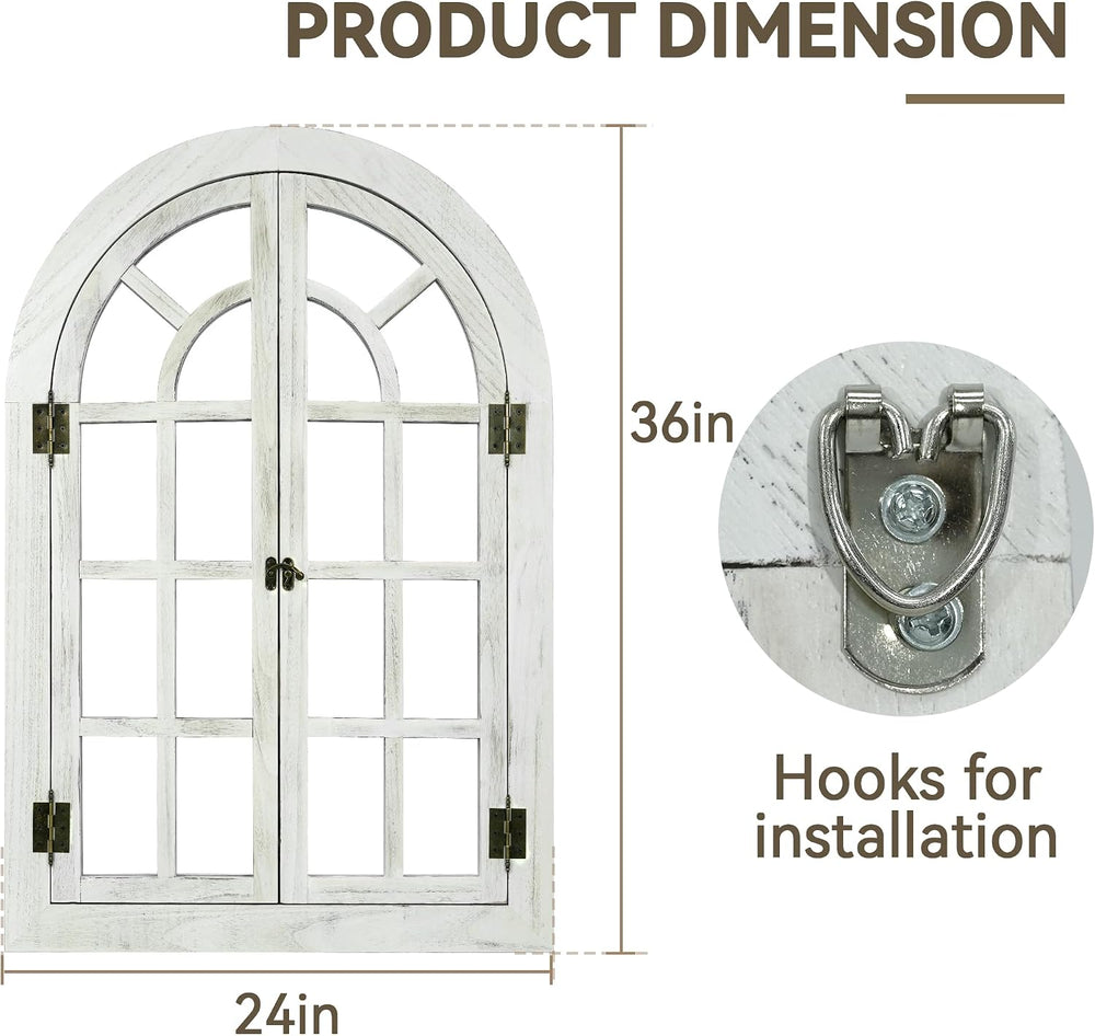 Window Mirrors for Wall Decor -Arched Wall Mirror Farmhouse Wood