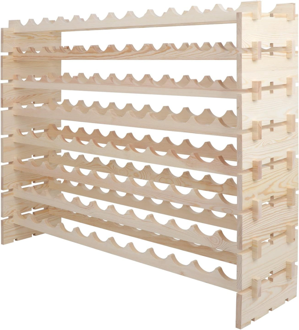 96 Bottle Modular Wine Rack Freestanding Floor Wine Holder, Stackable Wine St...