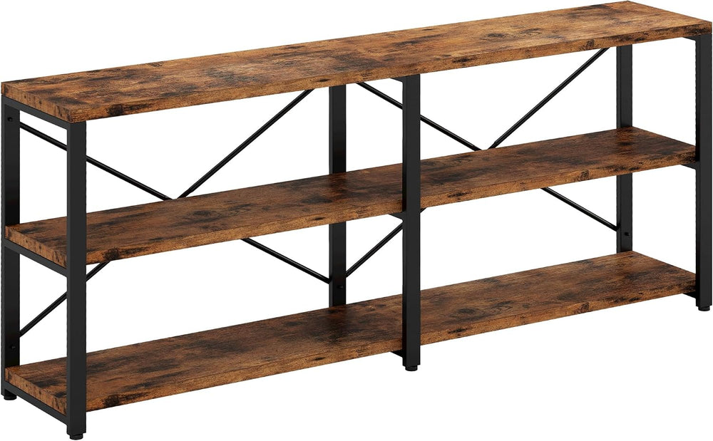 IRONCK Console Table, 3-Tier 70.8 in Entryway Table, Vintage Brown