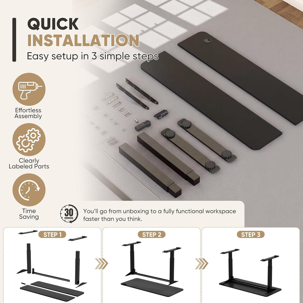 Furmax 55 x 24 Inches Electric Height Adjustable Standing Desk Large Sit Stan...