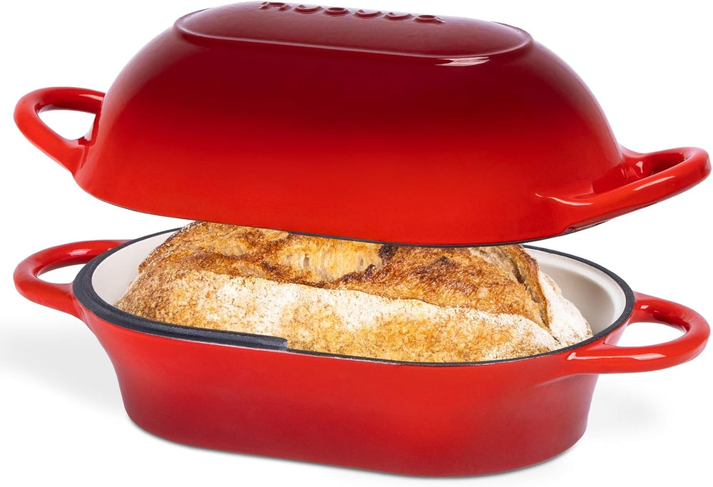 Dutch Oven For Sourdough Bread Baking – Enamelled Cast Iron Bread Loaf Pot –