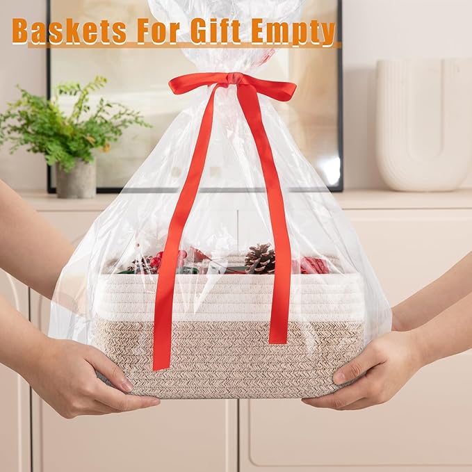 OIAHOMY 4 Pack Storage Baskets for Organizing, Small Bins for Shelves, Cute