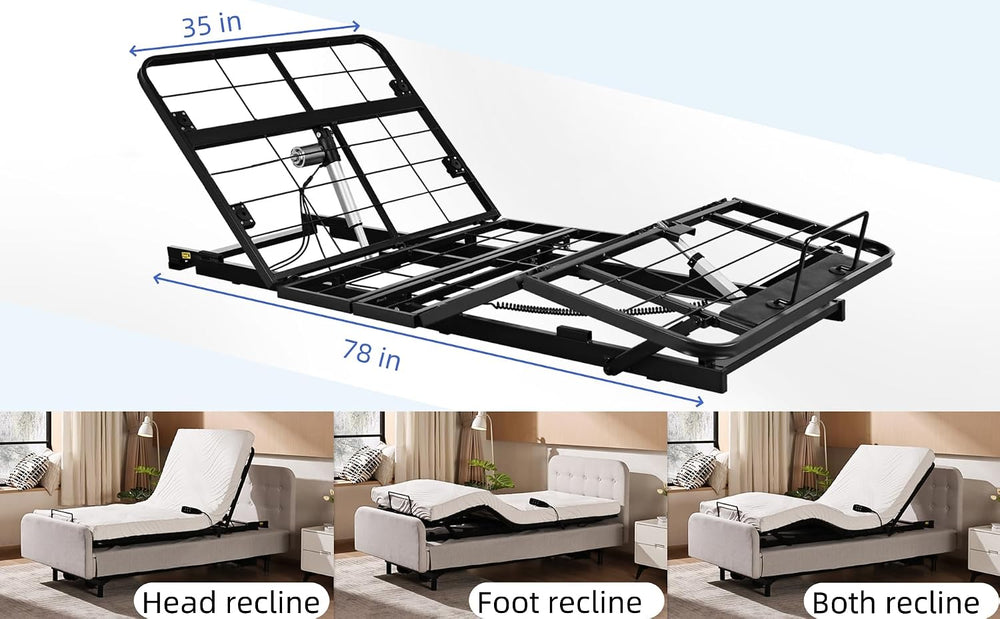 Twin XL Adjustable Bed Frame Without Legs for Rv Platform Storage Bed