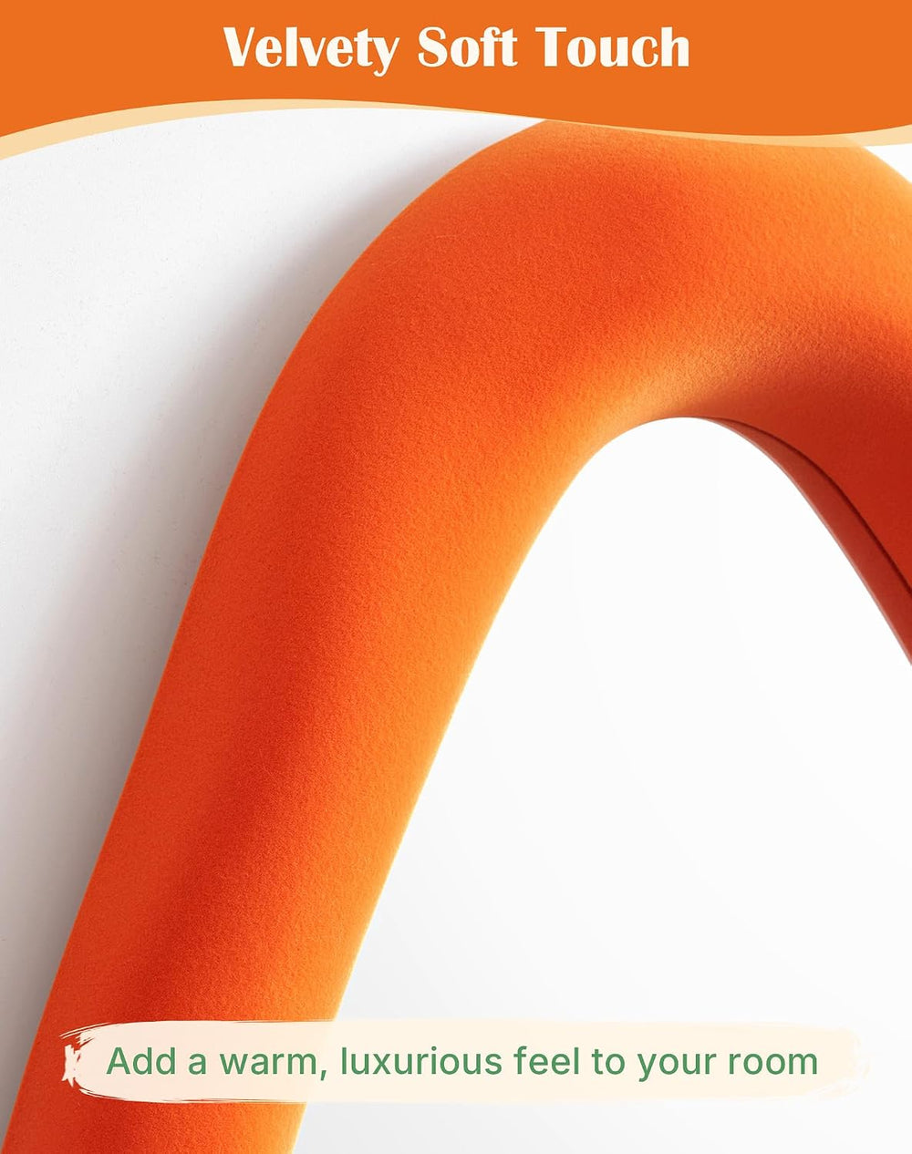 Wavy Decorative Wall-Mounted Mirror for Bathroom Decor,30x14,Orange