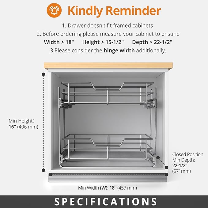 ZOINLIY Pull Out Cabinet Organizer, Versatile Slide Out Kitchen Organizers and