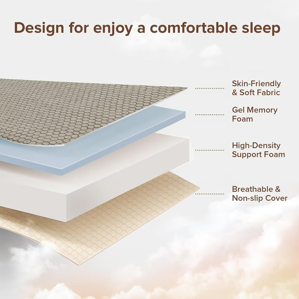 ROXGOX Memory Foam Trifold Mattress, Foldable Mattress Queen 6 Inch, Portable...