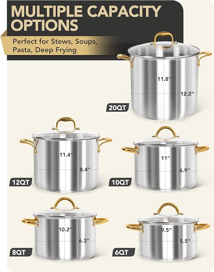 MICHELANGELO Stainless Steel Stock Pot