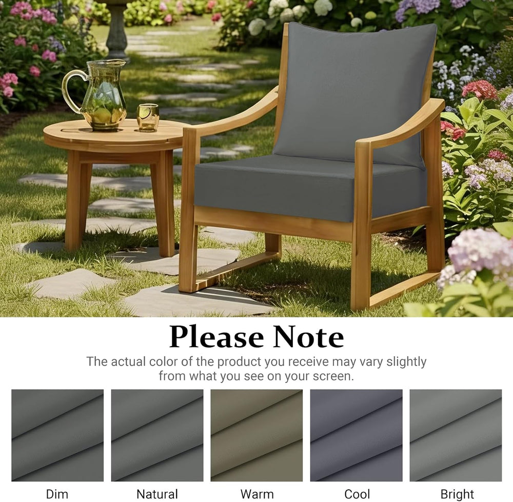 downluxe 24x24 Outdoor Chair Cushions, Waterproof Fade Resistant Patio Furnit...