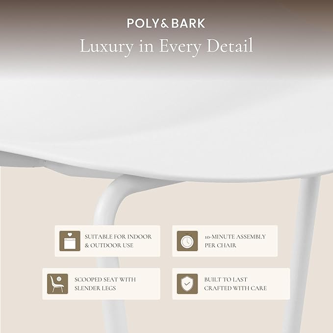 Poly & BARK Isla Bar Stools Set of 3 – Counter Height Bar Stool for Kitch...