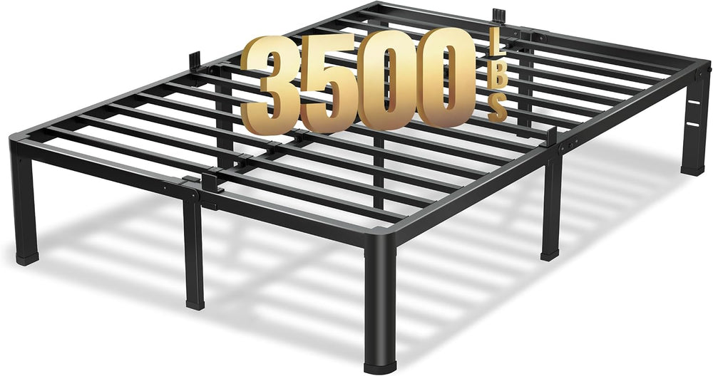 VIPSHOW 18 Inch Queen Bed Frame with Round Corners No Box Spring Needed