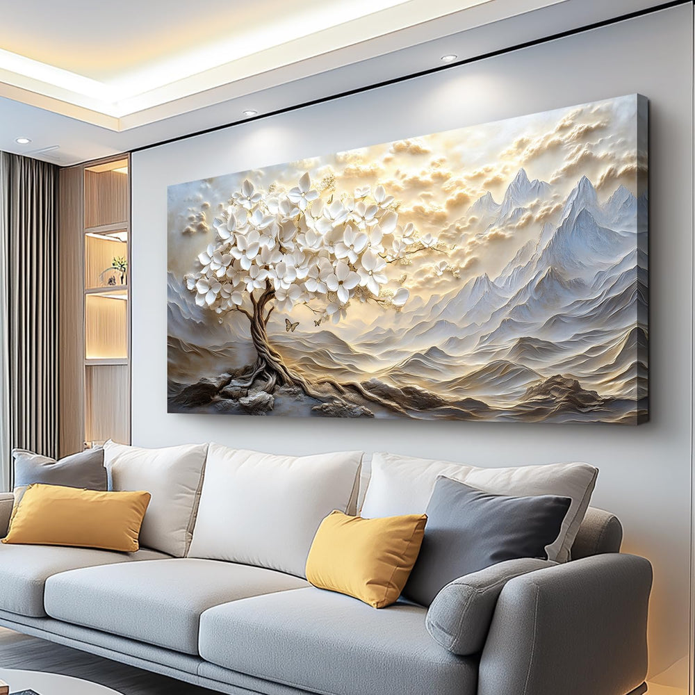XIGUANGART Large Canvas Wall Art Mountain Landscape Farmhouse Floral Painting...