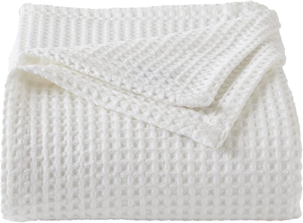 100% Cotton Waffle Weave Bed Blanket | Soft, Breathable, and Lightweight Blan...