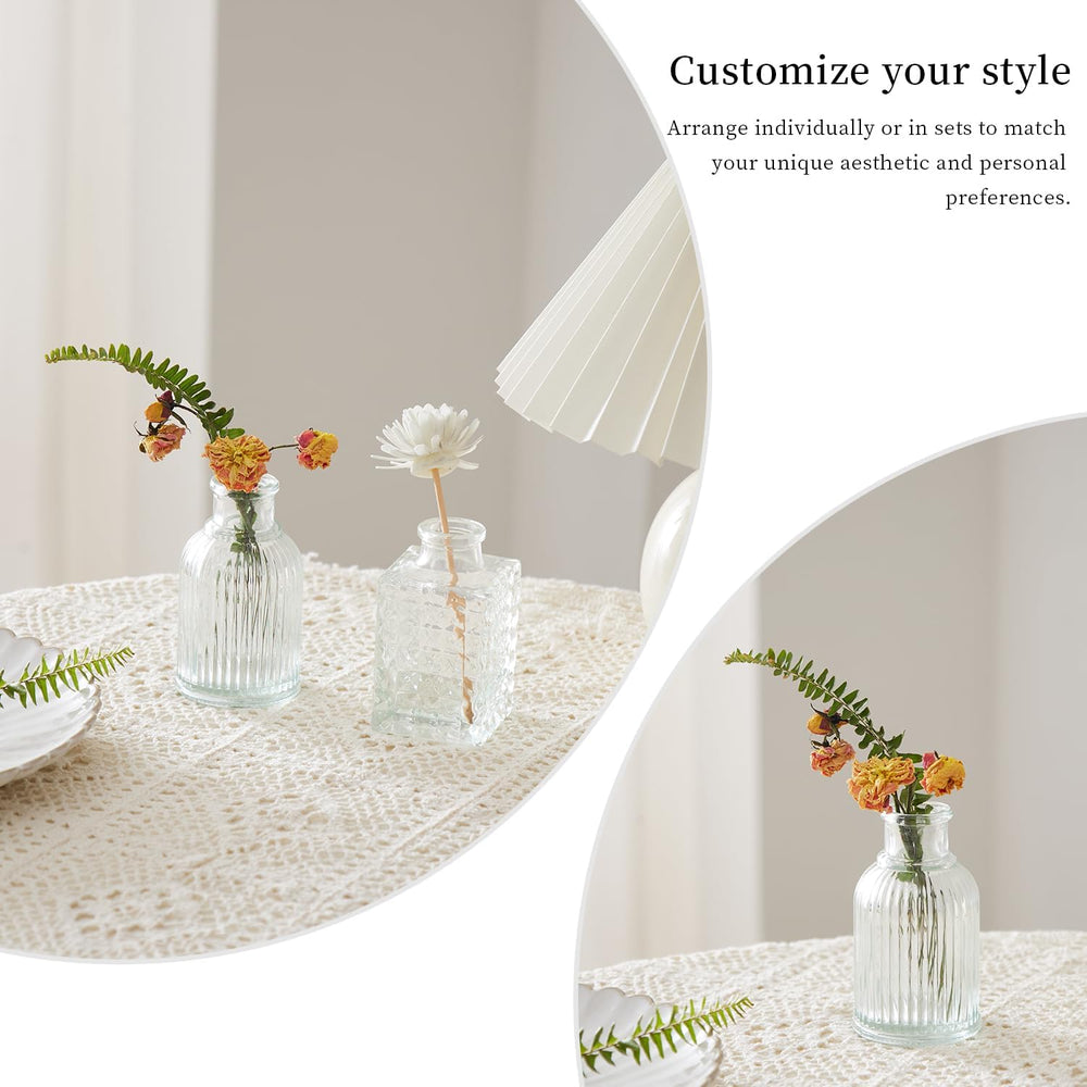 Glass Bud Vases Set of 32 - Assorted Small Mini Glass Vases for Flowers, Crys...