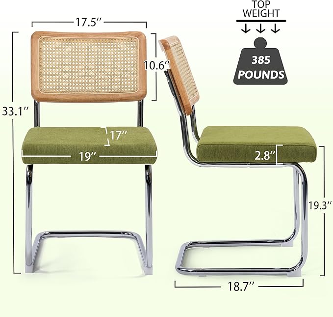 Dining Chairs Set of 4, Modern Rattan Kitchen Chairs, Mid Century Modern Desi...