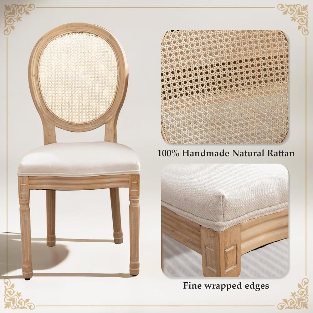 SoarFlash French Dining Chairs Set of 2, Vantage Dining Chair with Round Back...