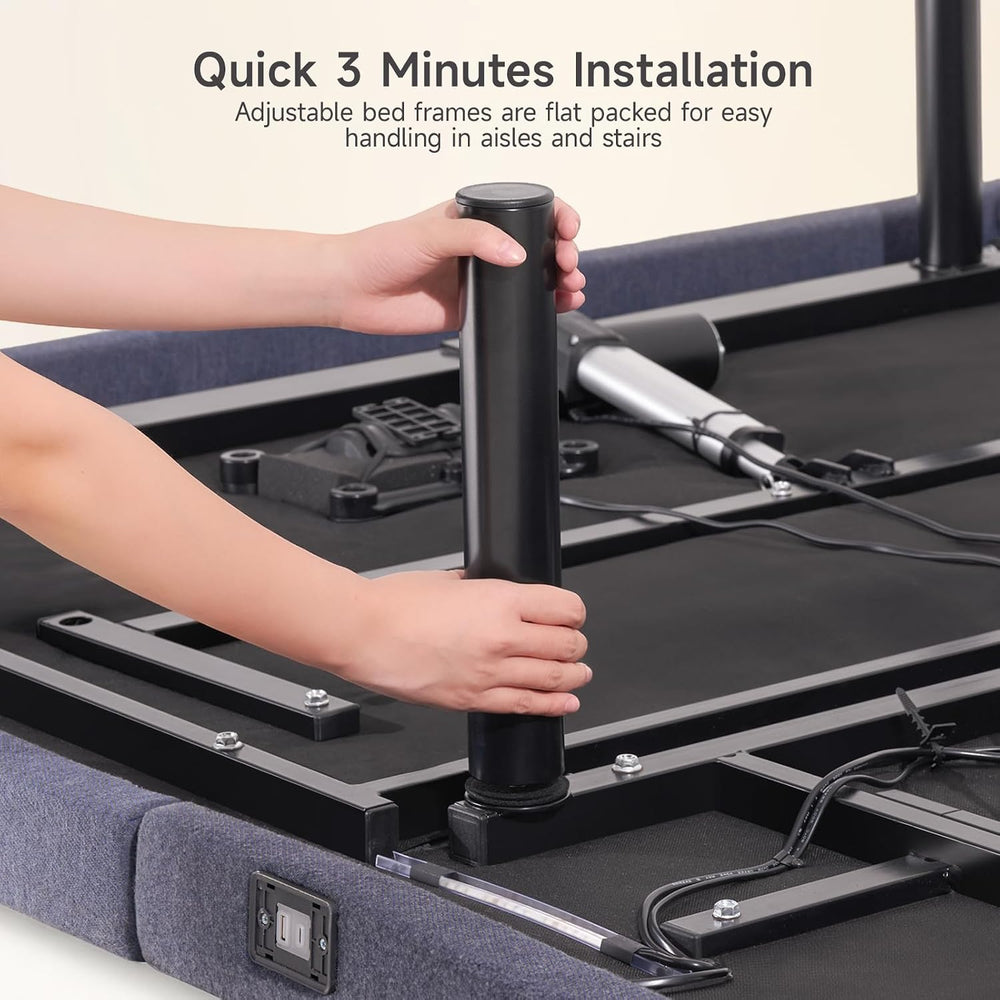 ONBRILL Twin Adjustable Bed Frame with Wireless Remote, 3 Massage Modes