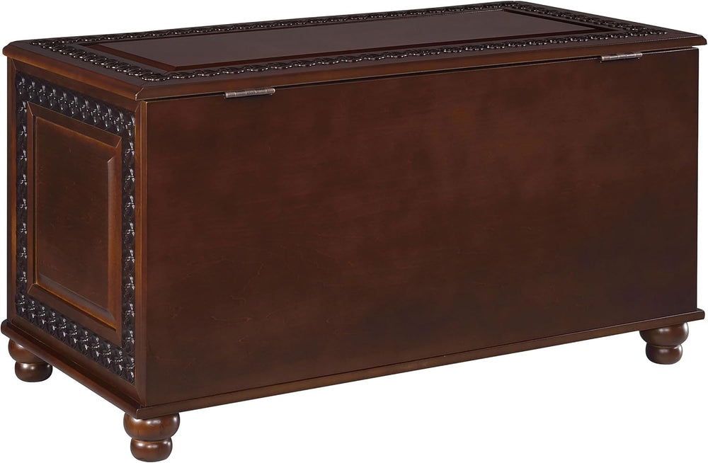 BOWERY HILL 40" x 21" Traditional Wood Cedar Blanket Chest, Flip Op...
