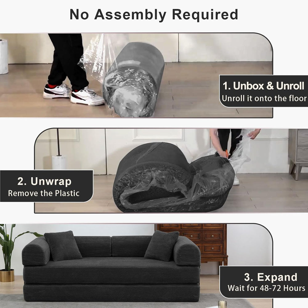 JJJ 63 inch Boneless Sofa Bed Sleeper Couch