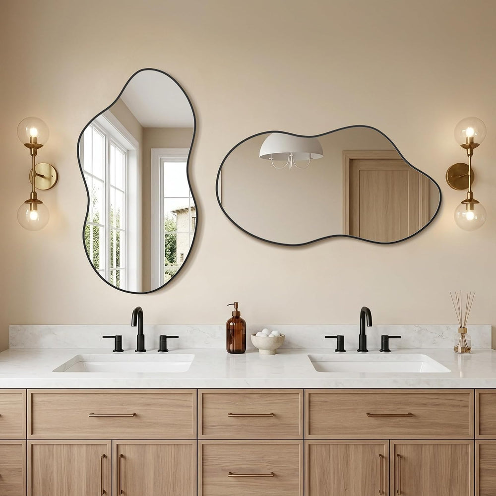 24"X40" Wall Mirror Irregular Mirror for Bathroom Bedroom & Ent...