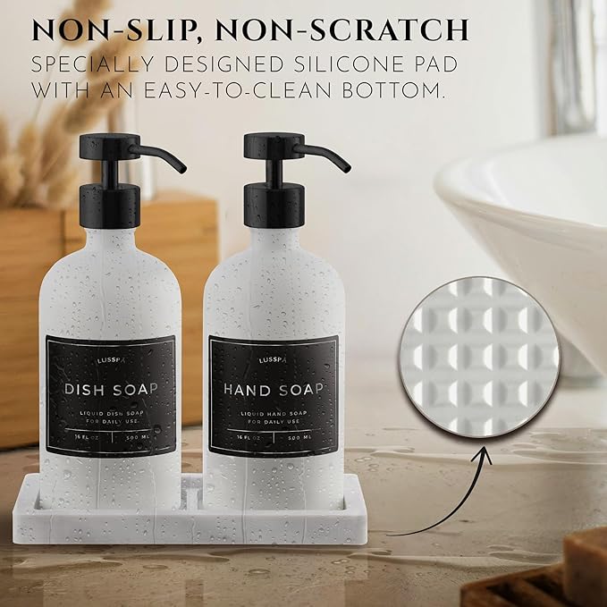 Glass Soap Dispenser Set of 2
