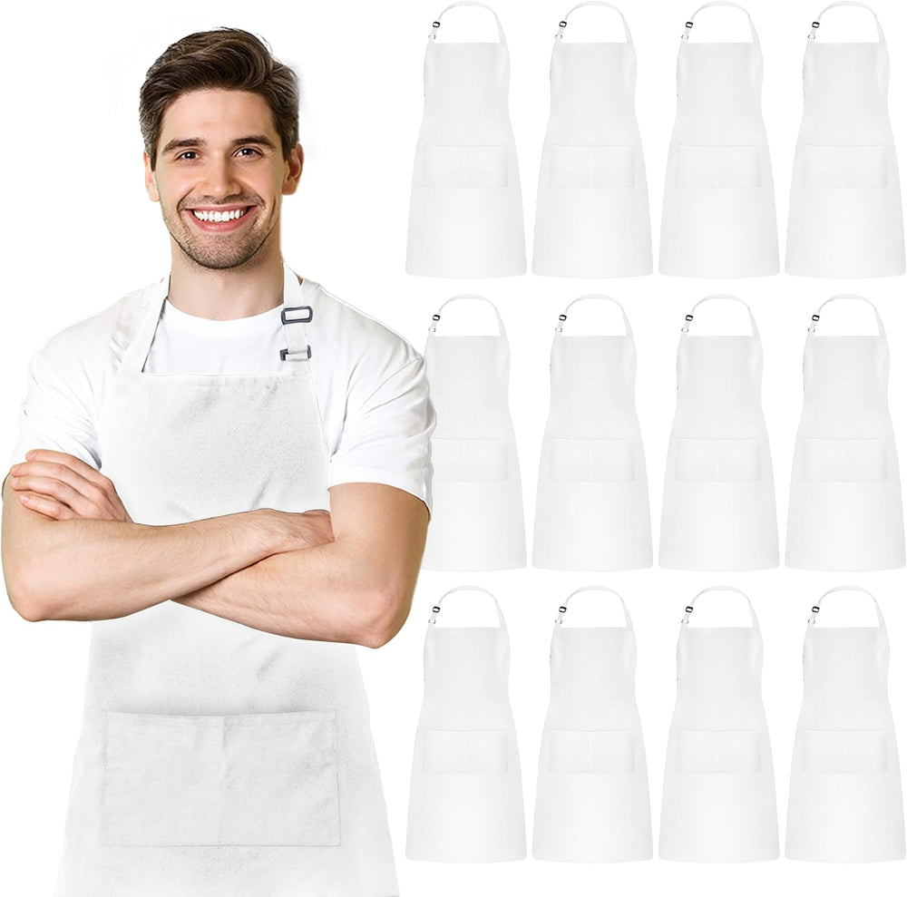 Adjustable Bib Apron 100% Polyester Kitchen Aprons Waterdrop Resistant Aprons