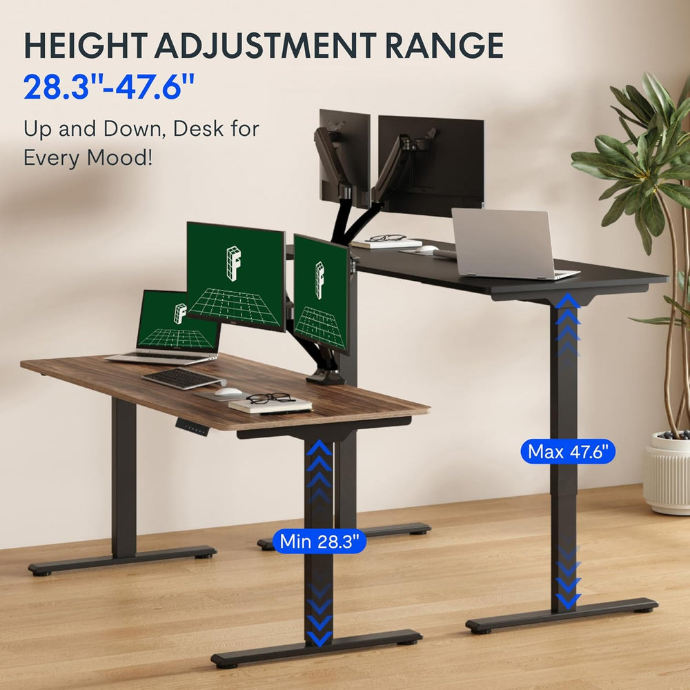 FLEXISPOT 71"x32" Large Dual Motor Electric Standing Desk, Black Wa...