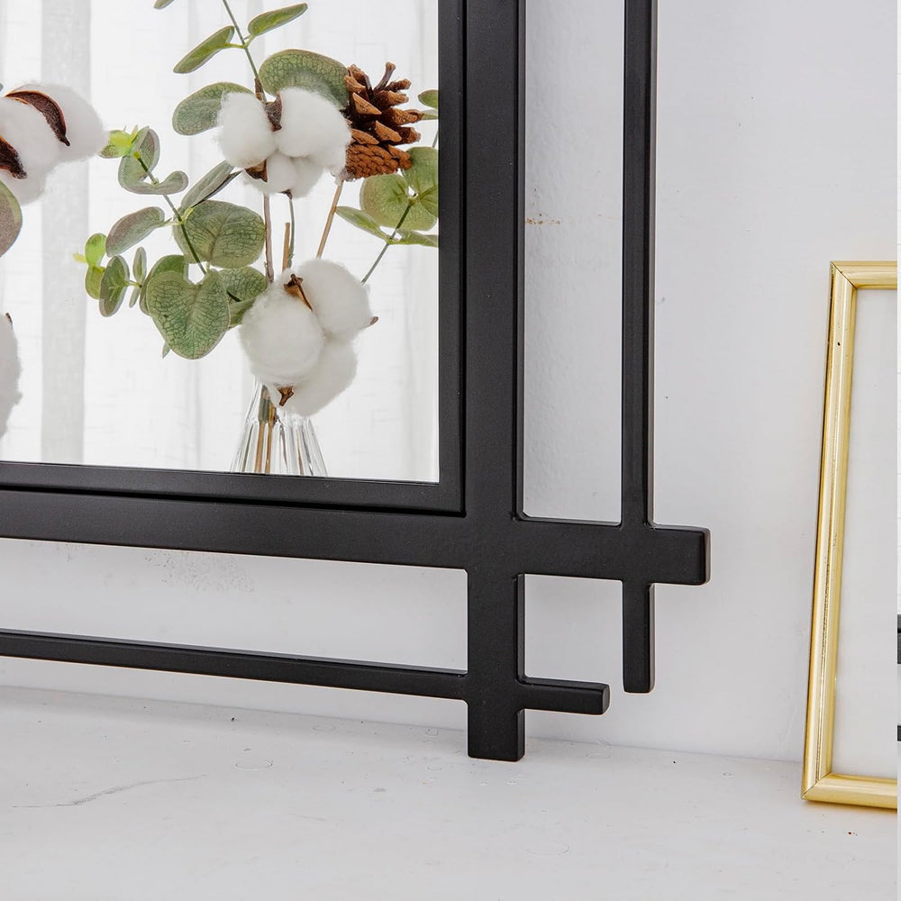Large Living Room Mirror, 47'' x 24'' Black Wall Mirror for H...