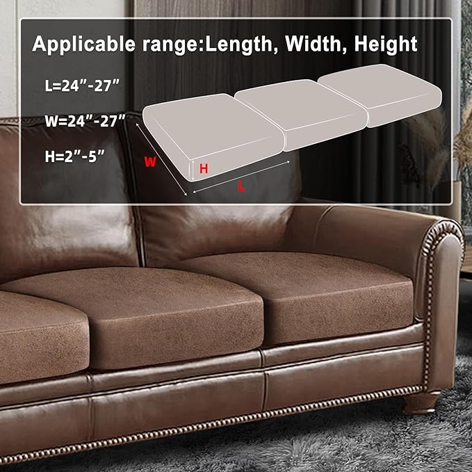 Leather Look Couch Cushion Covers Sofa Seat Slipcovers Sets Couches Furniture