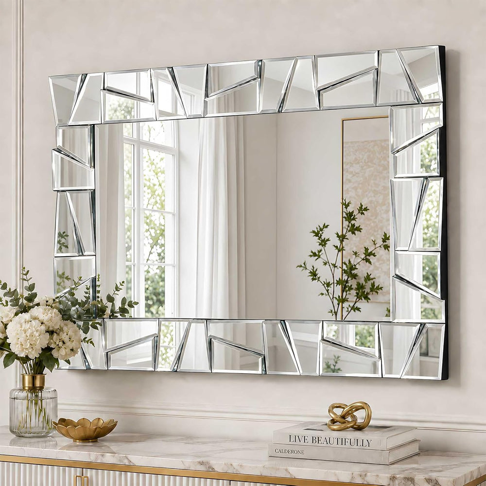 Chende 3D Modern Decorative Mirrors for Wall, 36" x 24" Living Room...