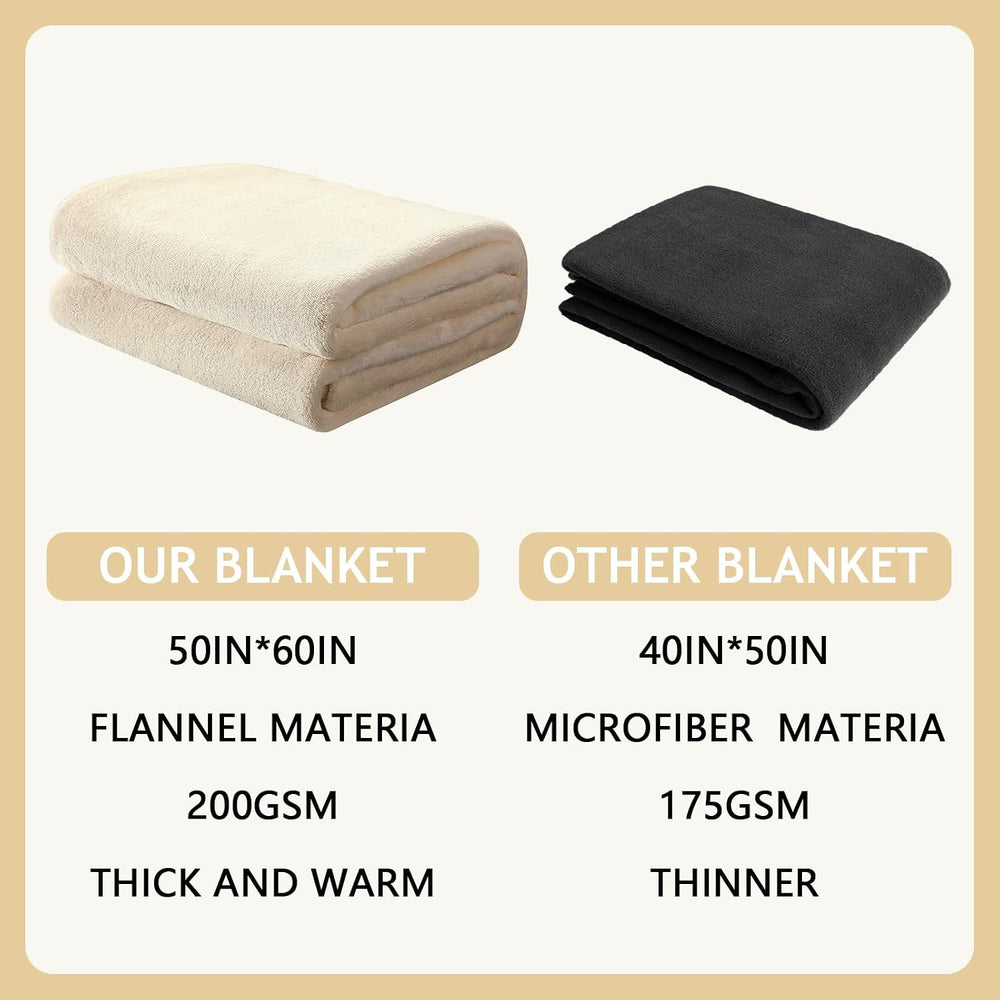 30 Pack Wedding Flannel Blanket for Guests, Beige, 50 x 60"