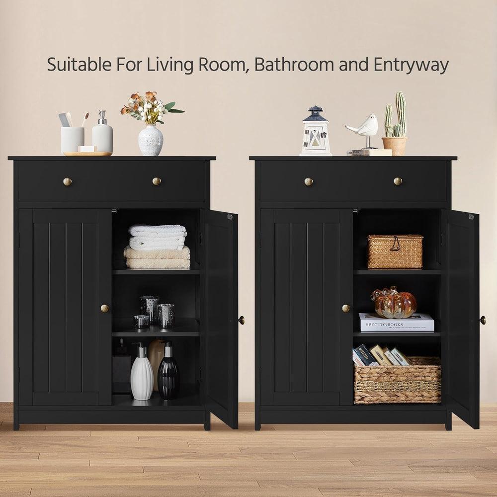 Yaheetech Bathroom Storage Cabinet with 1 Drawer and 2 Doors, Bathroom Floor ...
