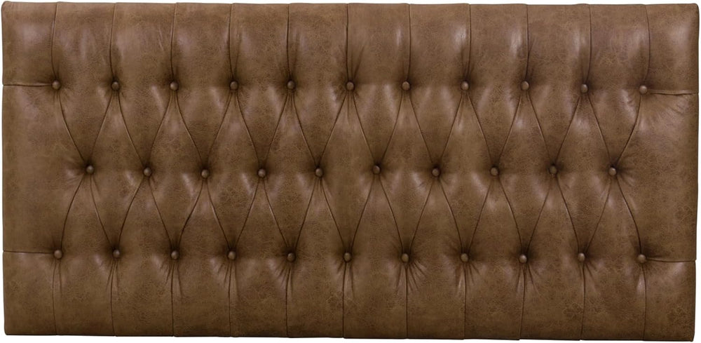 HomePop 58" Large Upholstered Bench - Light Brown PU Leather