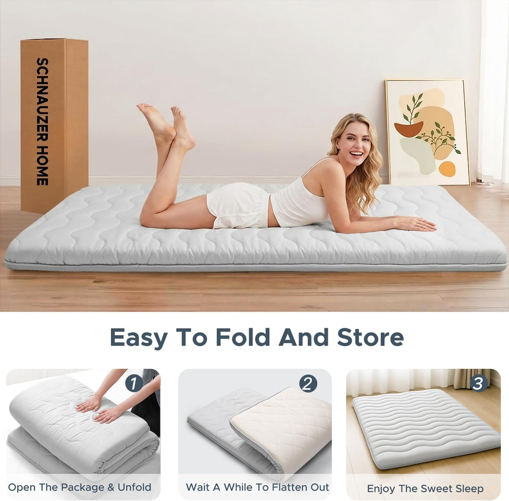 SCHNAUZER HOME Japanese Floor Mattress Futon Mattress Queen 3.5" Thick