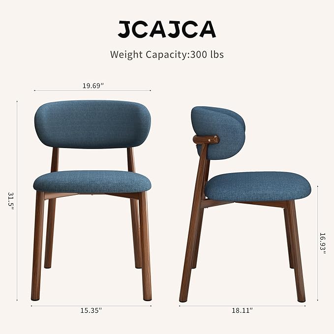 Kitchen Dining Chairs Set of 4 Modern Soft Linen Farmhouse Dining Room Chair ...