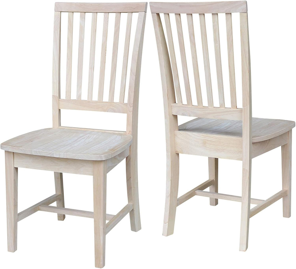 IC International Concepts Mission Armless Solid Wood Chairs, Unfinished