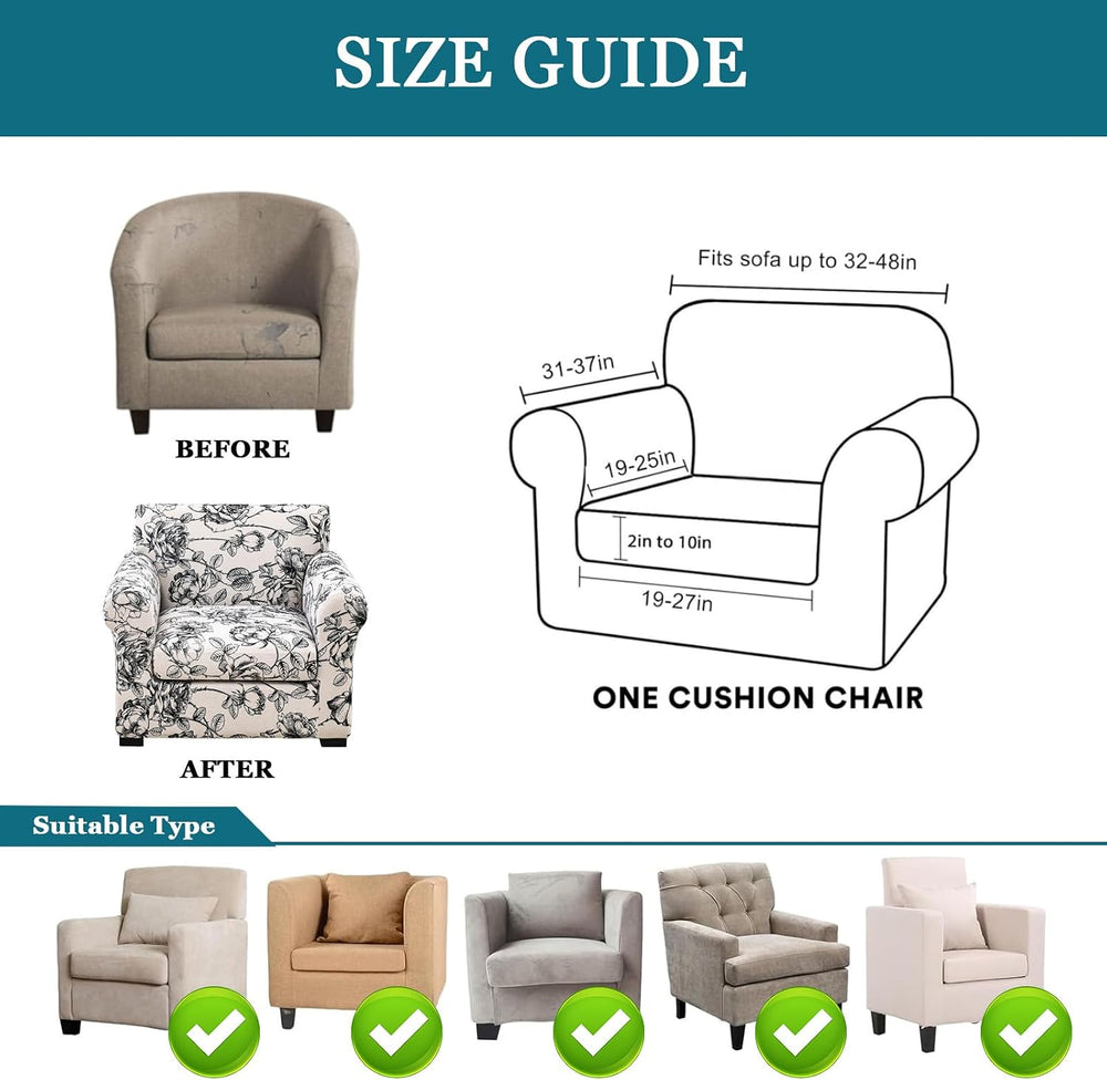 FUANGUI 2 Piece Chair Covers Armchair Arm Covers Chair Couch Covers