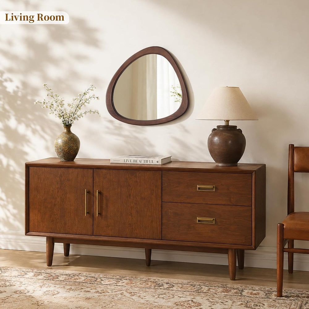 WallBeyond 23" H x 19" W Asymmetrical Mirror, Irregular Wall Mirror...