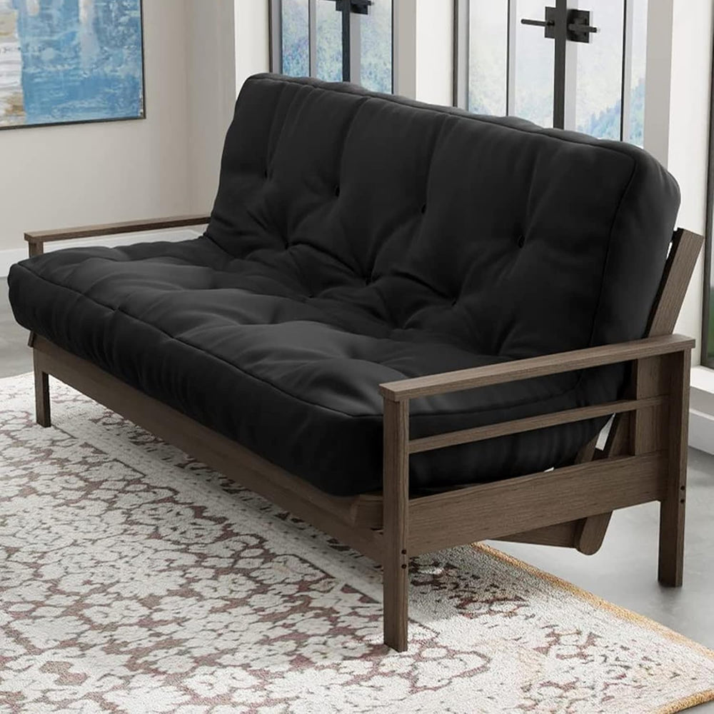 Loosh Home | 8" Full Size Futon Sofa Bed Foam Mattress - USA Made, Black...