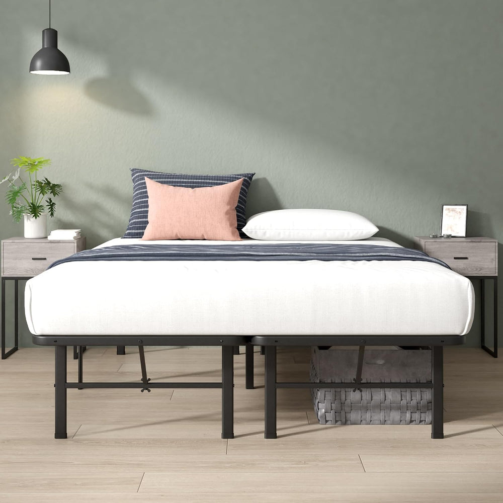 Zinus 14 Inch Rumi Metal Bed Frame, No Box Spring Needed, Black, Queen