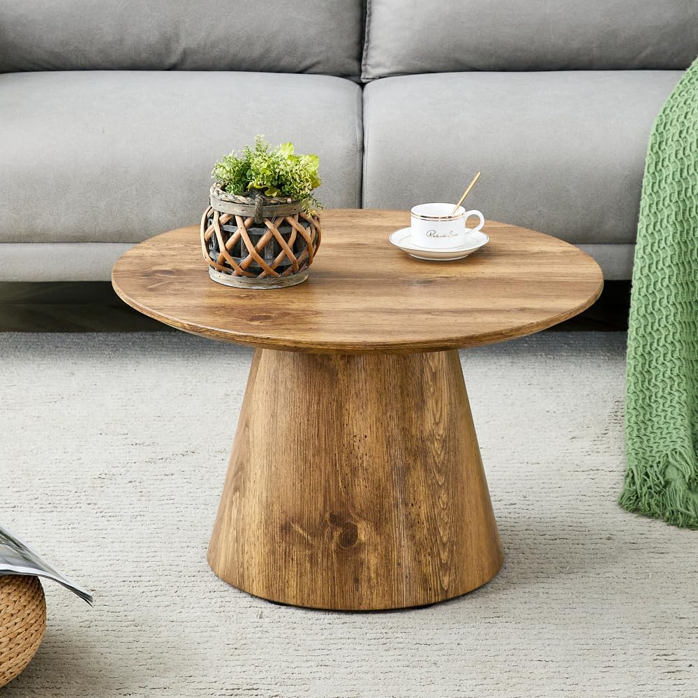 Nesting Coffee Table Set, Round Wood Grain Veneer, Mid-Century Modern | Class...