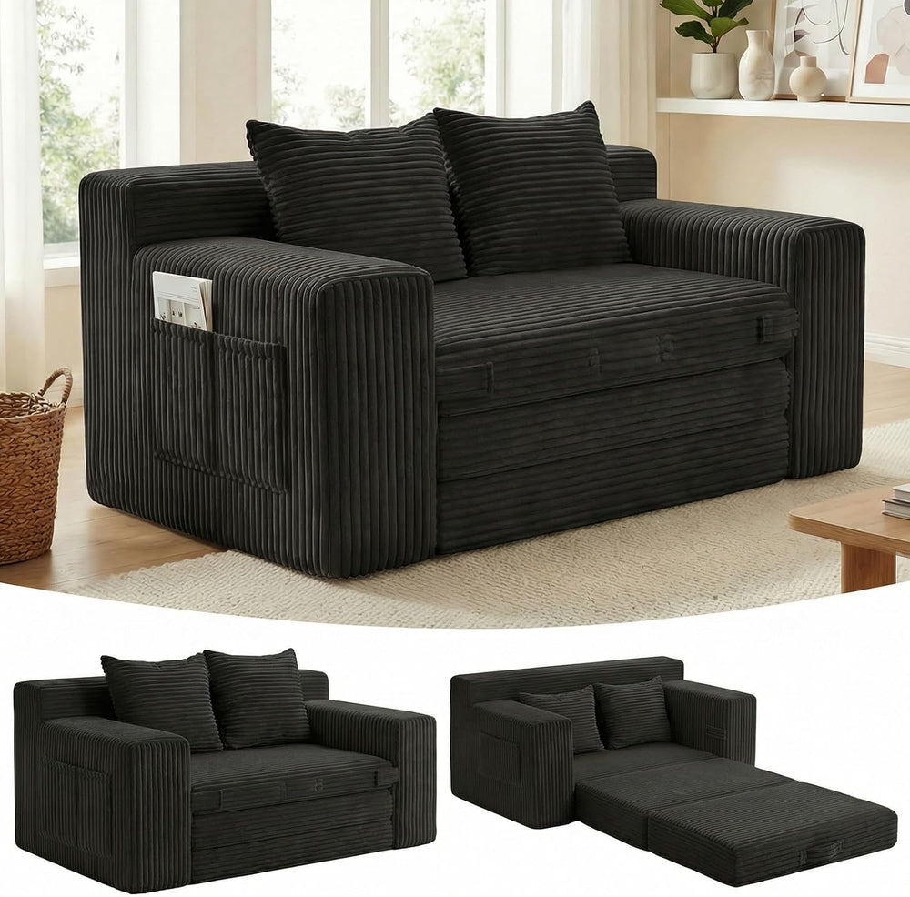 Boneless Couch,Boneless Loveseat Sleeper Sofa Bed – 3-in-1 Convertible Couch ...