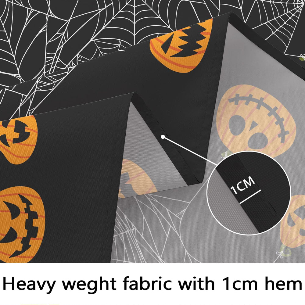 Bnejvif Oval Halloween Tablecloth with Pumpkin Spider Web Bat Design, Waterpr...