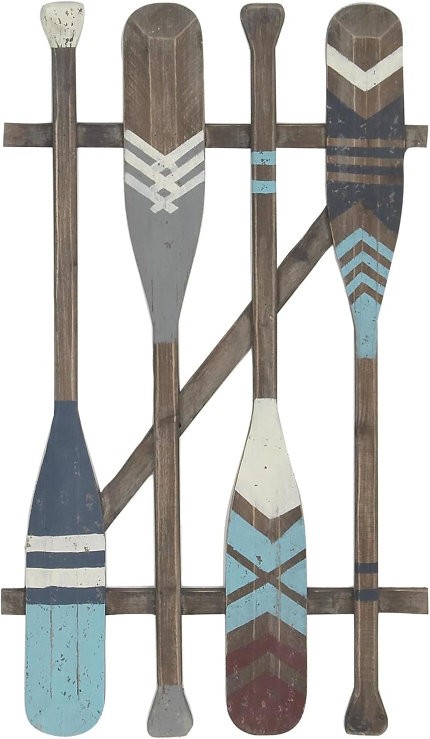 Deco 79 Wood Paddle Home Wall Decor Novelty Canoe Oar Wall Sculpture with Arr...