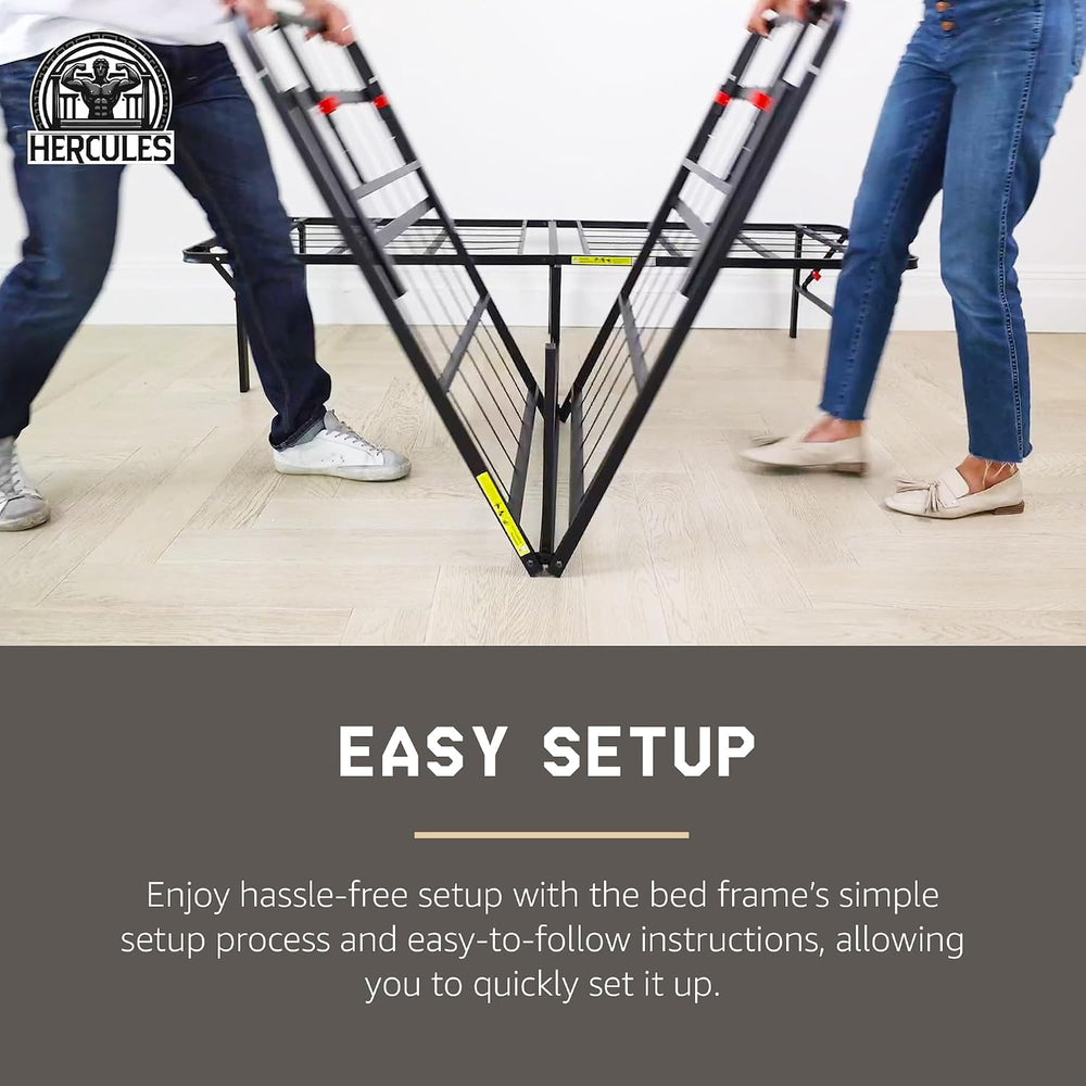 Hercules 14 Inch Folding Metal Bed Frame & Mattress Foundation, Twin Size