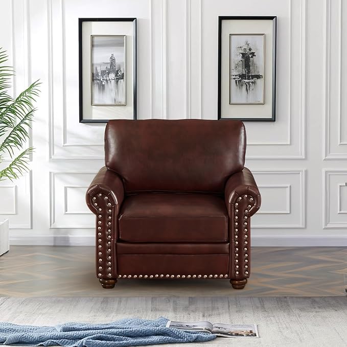 2 Piece Faux Leather Sofa Set,Modern Chair and Loveseat Sets with Storage,Mid...