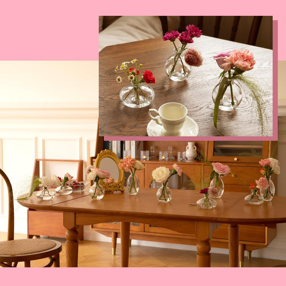 28 Clear Bud Vases in Bulk, Glass Small Bud Vase for Centerpieces