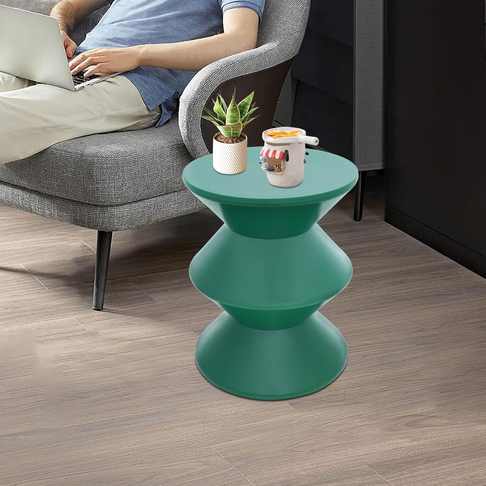 Creative Plastic Side Table - Modern Round Multi-Layer End Table for Sofa, Be...