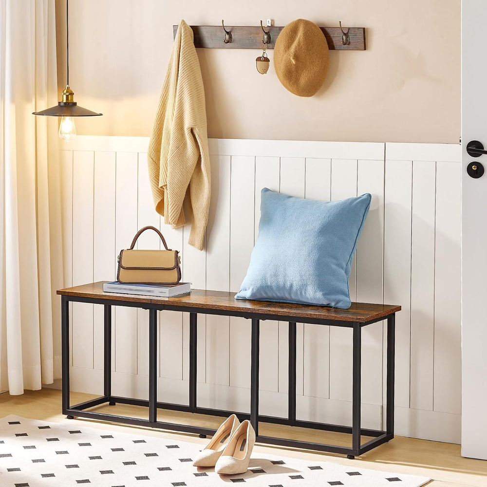 HOOBRO Dining Bench, 47.2 Inch Dining Table Bench, Industrial Style Kitchen B...