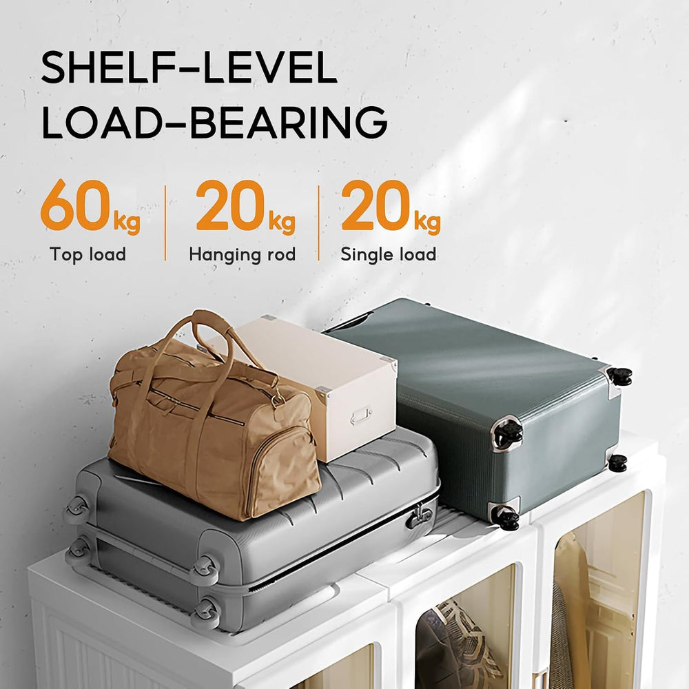 ANTBOX Portable Wardrobe Closet Storage Organizer for Clothes,Transparent Doo...
