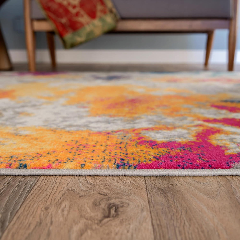 Rugshop Modern Abstract Living Room Non-Shedding Runner Rug Multi 2' x 10...